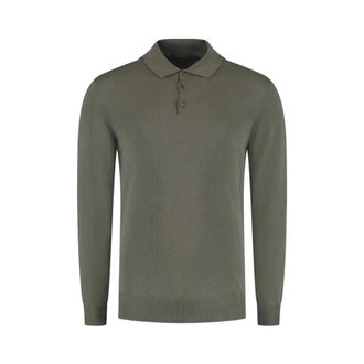 Zanone Polo Shirts, male, Green, Size: 2XL Button-fastening Polo Sweater