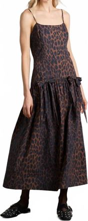 Damson Madder Womens Persephone Midi Dress In Leopard