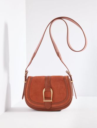 Talbots Suede & Leather Saddle Bag - Amber Rust - 001 Talbots