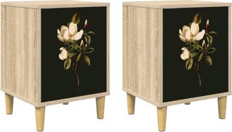 vidaXL Mesa De Noche Bremen 2 Uds. Roble Sonoma 36 X 33 X 50 Cm Vidaxl