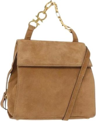 Ferragamo Pre-owned Backpacks, female, Beige, Size: ONE SIZE Pre-owned Backpack