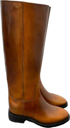 Santoni Hoge Laarzen - Dames - Hoge Laarzen - Bruin - 37 1/2 EU - Leer - Schoenen