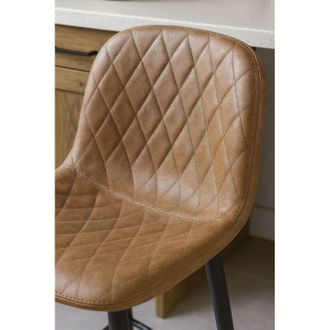 Regalos Miguel Taburetes Cocina - Taburete Black Teok Polipiel Diamante Marr&oacute;n