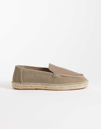 Mango Espadrilles in vera pelle color pietra-Neutro