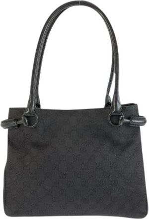 Gucci Pre-owned GG Canvas Leren Schoudertas - Dames - Vintage Shopper - Zwart - ONE Size - Leer - Vintage