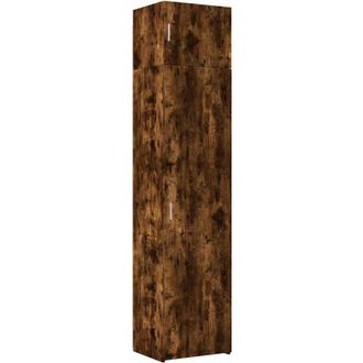 vidaXL Armario Estrecho Madera Ingenier&iacute;a Roble Ahumado 50x42,5x225 Cm Vidaxl