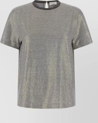 Brunello Cucinelli collar detail striped short sleeve t shirt