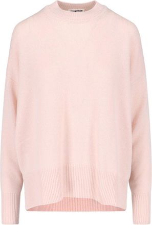 Jil Sander Cashmere Sweater In Pink Knitted Crew Neck
