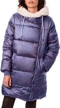 Bernardo Faux Fur Lined Water Resistant Puffer Jacket in Crystal Mauve White at Nordstrom Rack, Size X-Small