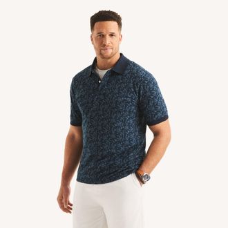 Nautica Mens Big & Tall Classic Fit Printed Polo