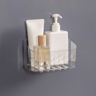 OEM Cesta De Ducha Peque&ntilde;a De Pared Sin Necesidad De Taladrar, Para Ba&ntilde;o Y Cocina, De Pl&aacute;stico Transparente