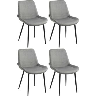 Clp Clp - Pack De 4 Sillas De Comedor Victoria En Terciopelo Gris