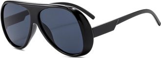 Generic Women Large Frame Outdoor Sunglasses Men Vacation Commuter Sports Sun Glasses(Black)