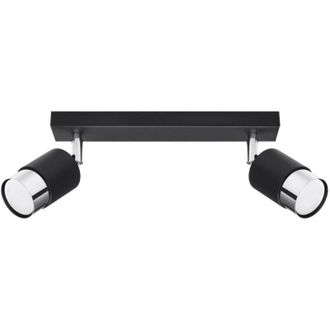 GreenIce Greenice - Sollux Lighting Nero Foco De Techo Twin, Negro/cromado, 2x Gu10