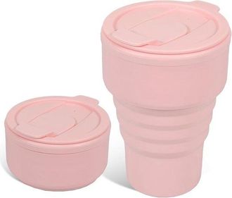 OEM Taza Plegable, Taza De Viaje Plegable, 350 Ml, F&aacute;cil De Transportar, Taza De Caf&eacute;, Taza De Silicona, Reutilizable, Taza Plegable, Rosa