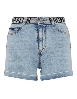 Philipp Plein Denim Hot Pants Stones Philipp Plein TM with Crystals
