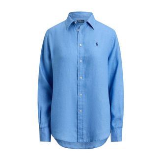Polo Ralph Lauren Overhemd met knopen - Dames - Overhemden - Blauw - M - Katoen - Overhemden
