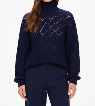 The Upside Clementine Knit Crew Top In Navy