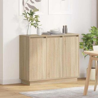 vidaXL Mobile con LED Quercia Sonoma 90x32x75 cm in legno ingegnerizzato