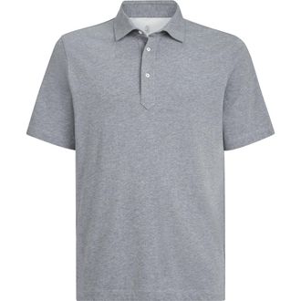 Brunello Cucinelli Polo with shirt collar in Medium Grey at Nordstrom, Size Xxx-Large Eu