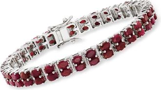 Ross-Simons Ruby Double-Row Bracelet in Sterling Silver