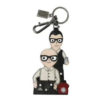 Dolce & Gabbana Accessoires, Heren, Veelkleurig, ONE Size, Leer, Designers Keychain