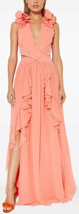 PatBo Maxi-jurk met ruches - Oranje