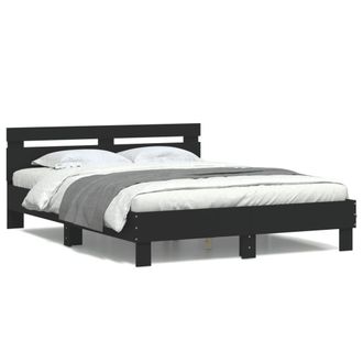 Berkfield Home Bed Frame with LED without Mattress Black 150x200 cm King Size