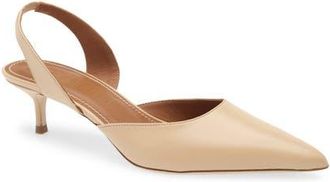 Staud Sebastion Slingback Pointed Toe Pump in Porcini at Nordstrom, Size 10.5Us