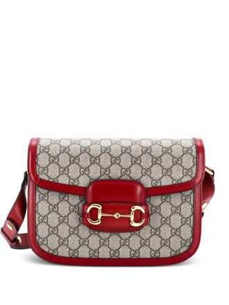 Gucci Horsebit 1955 Shoulder Bag GG Coated Canvas with Leather Small crossbody bag - Beige