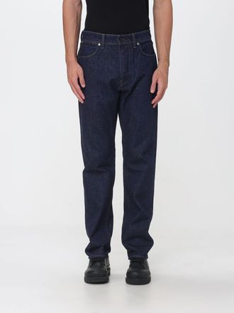Stone Island Jeans straight fit in denim di cotone con patch logo Compass
