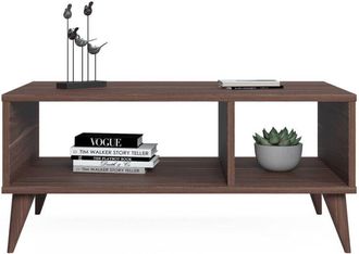 Dmora Tavolino da Salotto, 2 Vani, Forma Rettangolare, 90x40x55h cm Marrone