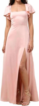 Lulus Womens Ultimate Sweetness Flutter Sleeve Maxi Dress In Light Pink
