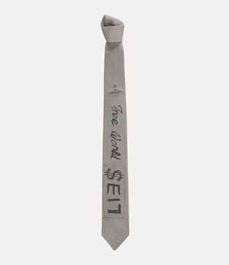 Vivienne Westwood Tie 8.5cm Lies Silver Men