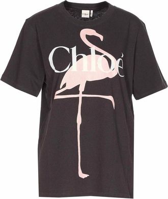 Chlo&eacute; Fenicotteri Print And E Logo T-Shirt