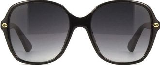 Gucci GG0092S001 Round Full-Rim Sunglasses - Black
