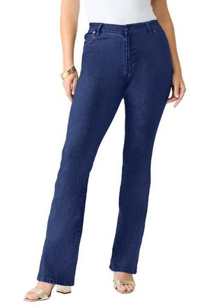 Roaman's Plus Size 24/7 Stretch Bootcut Jean in Dark Wash at Nordstrom, Size 38