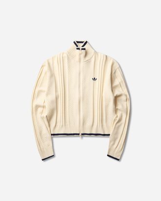 adidas Women s Cable Knit Firebird Track Top Warm Vanilla