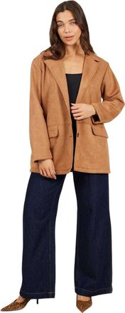 Brave Soul Blazer van imitatiesu&egrave;de voor dames (Tan)