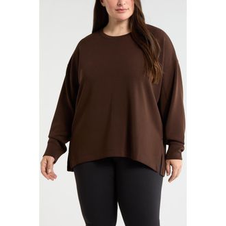 Zella Ultra Soft Tunic in Brown Mole at Nordstrom, Size 1X