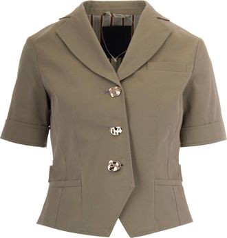 Liu Jo Green Peppermint Cropped Blazer