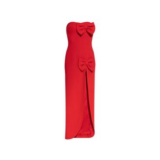 Alessandra Rich Gowns, female, Red, Size: S Off-shoulder Dress