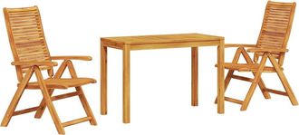 vidaXL Conjunto De Comedor De Jard&iacute;n 3 Uds. Marr&oacute;n Vidaxl