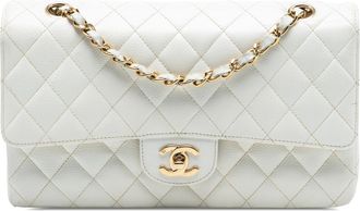 Chanel Pre-owned Womens Medium Classic Caviar Double Flap - White Leather - One Size