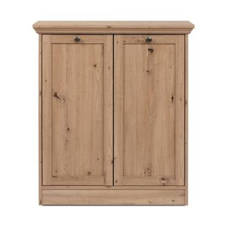 Calicosy 2-Door, 2-Shelf Sideboard With Metal Knob Handles, 80 Cm Wide - TIMBER in Light Oak