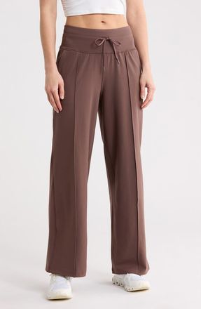 90 Degree by Reflex Interlock High Waist Pintuck Wide Leg Pants in Classic Brown at Nordstrom Rack, Size X-Large