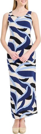 Donna Morgan Sleeveless Cutout Maxi Dress in Ivory/Navy at Nordstrom Rack, Size 10