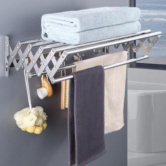 OEM Tendedero De Ropa Extensible Crezuo Para Montaje En Pared, Apto Para Interiores Y Exteriores, Lavadero, Ba&ntilde;o Y Balc&oacute;n (60 Cm).-crezuo