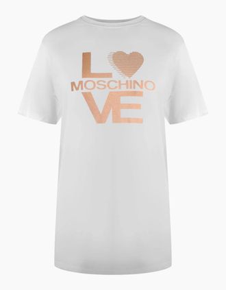 Love Moschino Womens Love Moschino Bold Logo White T-Shirt - Size: 18/16
