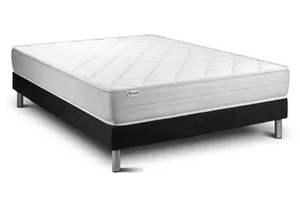 VITALIT Somier negro + colch&oacute;n con espuma viscoel&aacute;stica 140 x 190